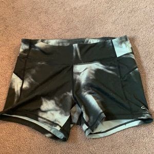 black and gray tiedye champion spandex